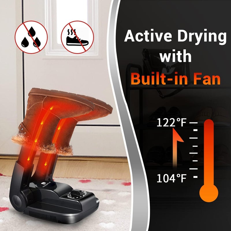 Dr. Prepare Boot Dryer Shoe Dryer, Glove Dryer & Boot Warmer with Heat Blower, Portable Adjustable Rack and Timer, Folding Design & Quick Drying for Shoes, Gloves, Hats, Socks, Ski Boots - Image 2