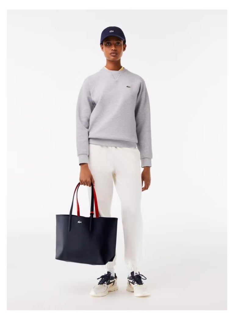 لاكوست النساء مزدوجة الجانبين لونين كبيرة السعة حقيبة اليد، عصرية متعددة الوظائف، الأسود / الأبيض - Image 5