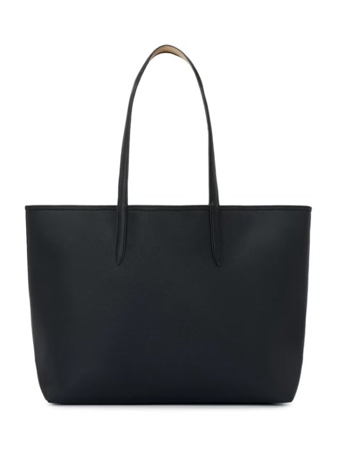 لاكوست النساء مزدوجة الجانبين لونين كبيرة السعة حقيبة اليد، عصرية متعددة الوظائف، الأسود / الأبيض - Image 3