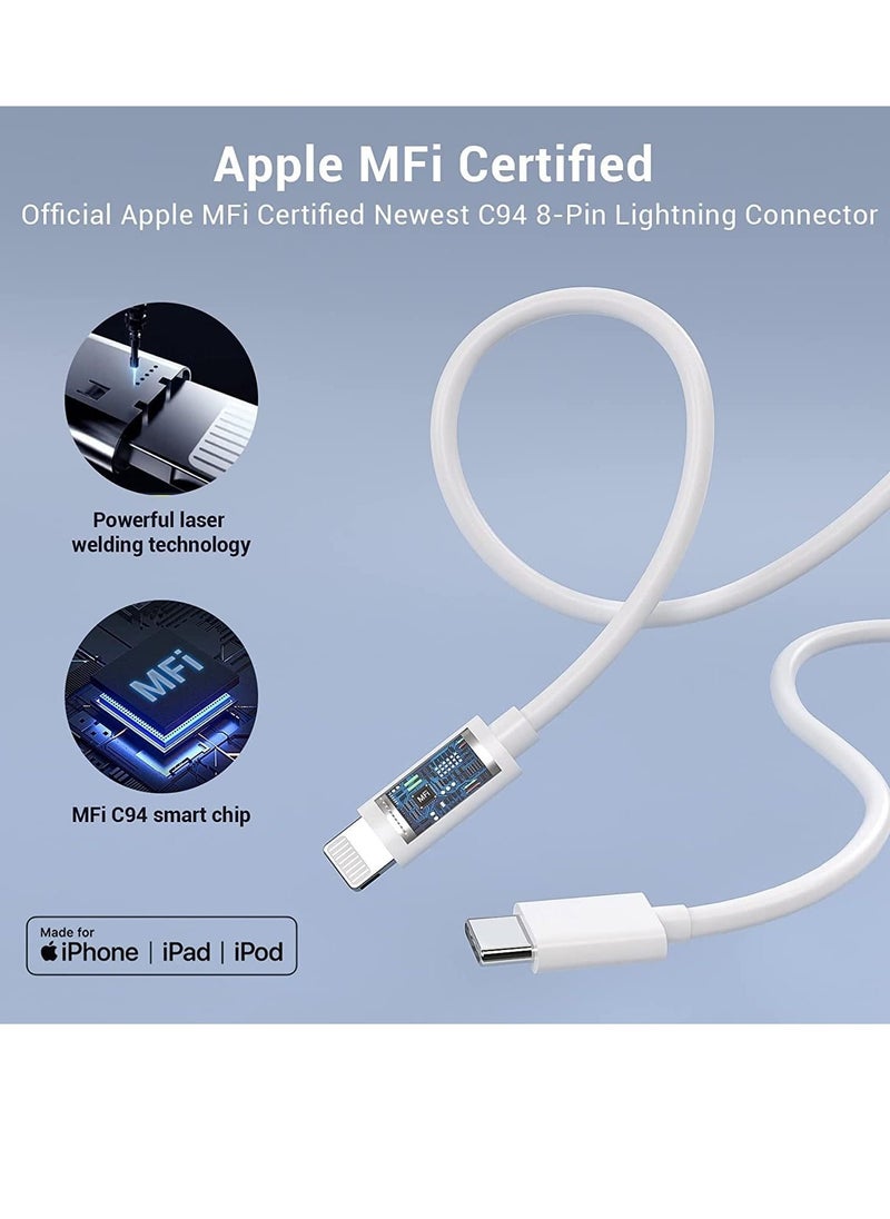 Generic - Compatible with iPhone Fast Charging Cable Cord - 3Pack 6FT MFi Certified USB-C to Lightning Cable, Type C iPhone Rapid Charger Cord for iPhone 14 13 12 Mini Pro Max 11 X XS XR 8 Plus iPad - Image 1