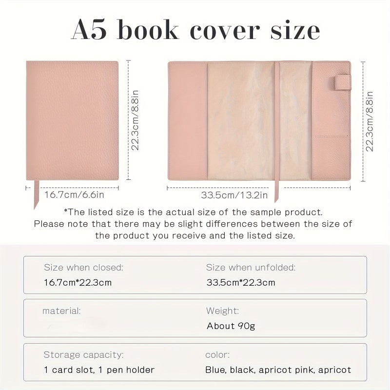 New Brown A5 Book Cover with Pen Holder Strap Soft Durable for Journals Notebooks - Image 4