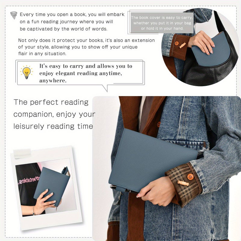New Brown A5 Book Cover with Pen Holder Strap Soft Durable for Journals Notebooks - Image 2