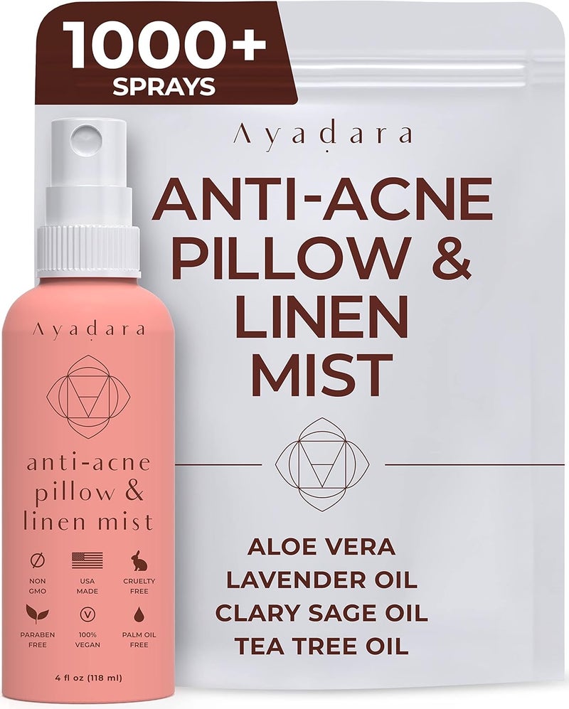 AYADARA Lavender Anti-Acne Pillow Mist, 1000 Sprays, 1 Fluid Ounce 