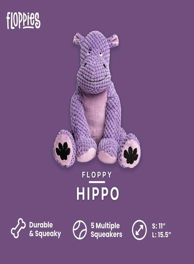 fabdog Floppies Plush Dog Toy - Cute & Durable Squeaky Dog Toys - Squeak Toy for Puppies and All Breeds | Ideal Pet Gift| Small Hippo - Image 2