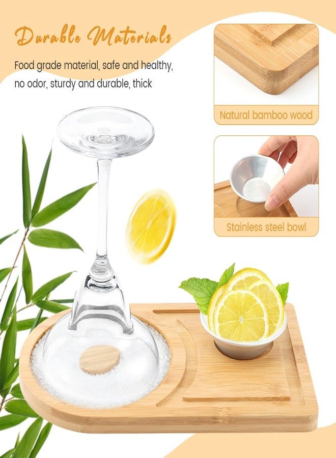 سايكر طقم تزيين حواف أكواب المارجريتا بالملح، مزينة حواف أكواب الكوكتيلات بالسكر والخيزران مع وعاء، مزينة حواف أكواب المارجريتا لمختلف أنواع المشروبات، أدوات بار منزلية، طقم مارجريتا - Image 4