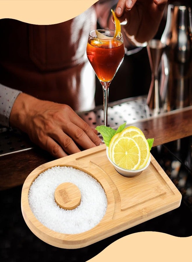 سايكر طقم تزيين حواف أكواب المارجريتا بالملح، مزينة حواف أكواب الكوكتيلات بالسكر والخيزران مع وعاء، مزينة حواف أكواب المارجريتا لمختلف أنواع المشروبات، أدوات بار منزلية، طقم مارجريتا - Image 2
