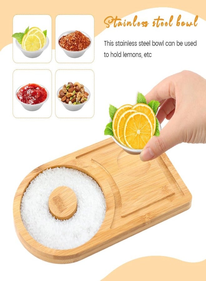 سايكر طقم تزيين حواف أكواب المارجريتا بالملح، مزينة حواف أكواب الكوكتيلات بالسكر والخيزران مع وعاء، مزينة حواف أكواب المارجريتا لمختلف أنواع المشروبات، أدوات بار منزلية، طقم مارجريتا - Image 3