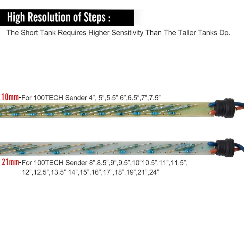 100TECH (10mm Resolution) Fuel Sending Unit Marine for Boat RV Truck Vehicle Fuel Gas Sender - Image 3