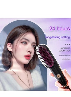 Mini 2 in 1 Hair Straightening Brush Comb with PTC Heating Technology Thermal Beard Comb Brush Electric Hot Straightening Comb  - Image 5