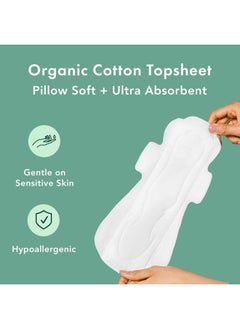 Rael Pads for Women, Organic Cotton Cover - Period Pads with Wings, Sanitary Napkins, Heavy Absorbency, Unscented, Ultra Thin (Overnight, Large) Bundle  - Image 5