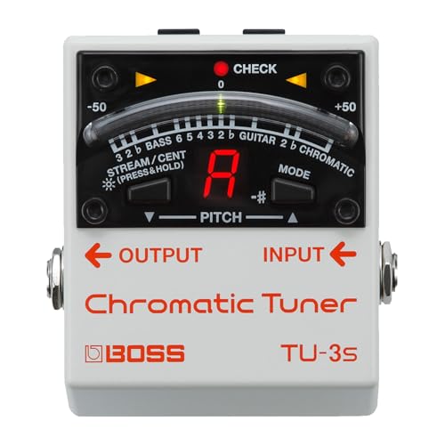 BOSS TU-3S Compact Chromatic Tuner for your Pedalboard | Industry-Standard Performance in a Tiny Footprint | Rock-Solid Tuning for Guitar and Bass | 21-Segment LED Meter | Accu-Pitch Sign Function - Image 1