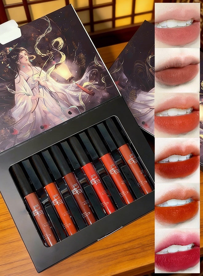 Von Gee Velvet Matte Lip Glaze Set, 6 Pcs Long-Lasting Lipsticks for Women, High-Pigment Non-Sticky Lip Stain, Luxury Lip Care Gift for Her, Moisturizing Lip Makeup Kit - Image 1
