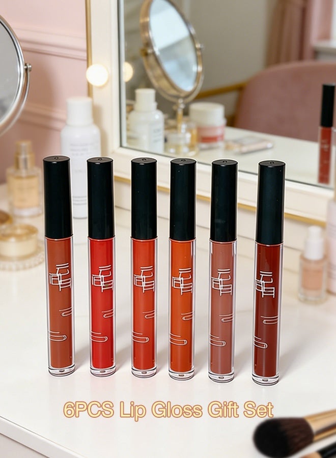 Von Gee Velvet Matte Lip Glaze Set, 6 Pcs Long-Lasting Lipsticks for Women, High-Pigment Non-Sticky Lip Stain, Luxury Lip Care Gift for Her, Moisturizing Lip Makeup Kit - Image 2