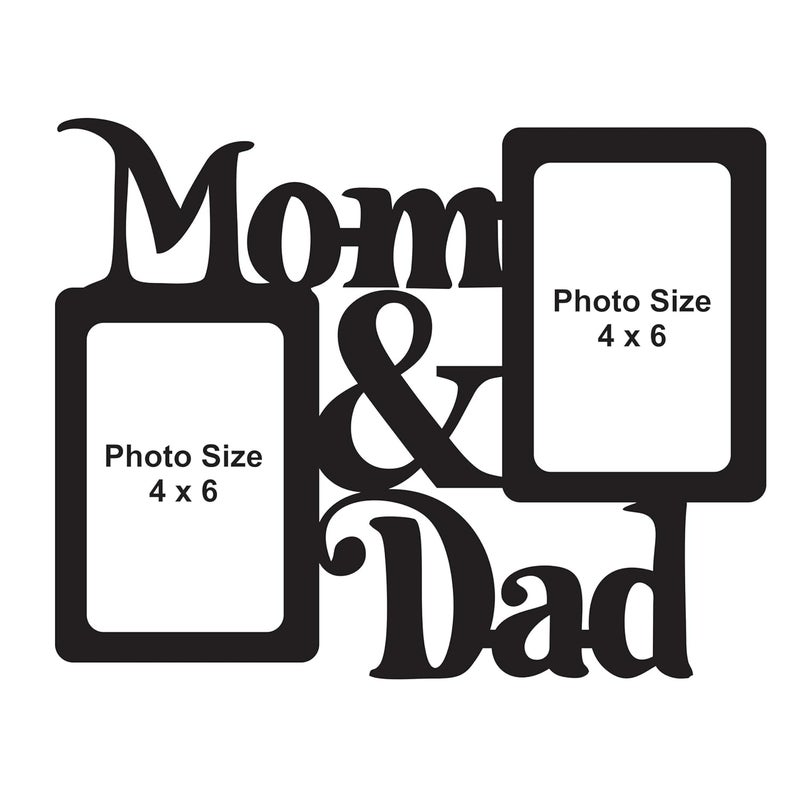 Creative Arts n Frames Big Size One Piece Joint less Wooden Multi Picture Collage Photo Frame Home Decor Items Wall Decoration for living room Gift (Photo Frame 2 Picture Mom Dad 4x6 Photo Size 11x11 inch) - Image 5