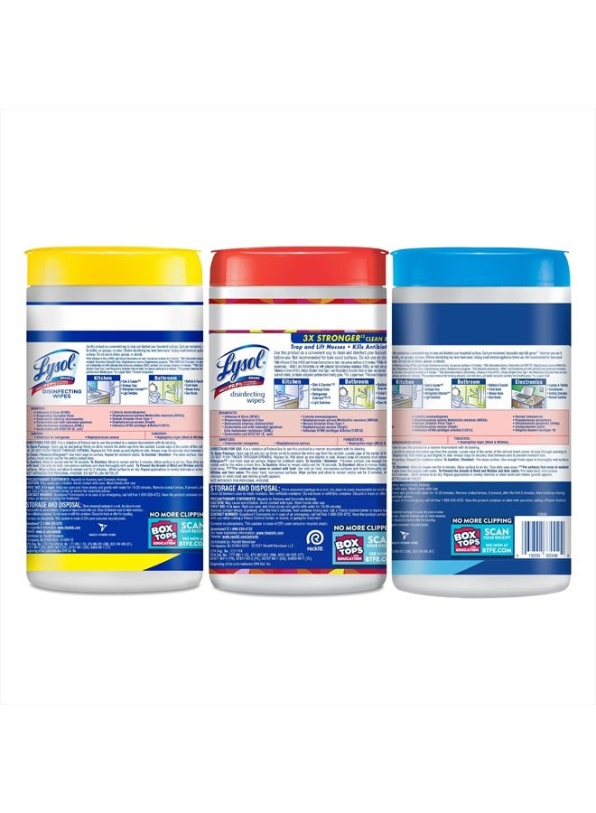 Lysol حزمة مناديل مطهرة، مناديل تنظيف مضادة للبكتيريا متعددة الأسطح، تحتوي على x2 ليمون وزهر الليمون، قماش نقي، مانجو وهايبسكس، 80 قطعة (عبوة من 4) - Image 2