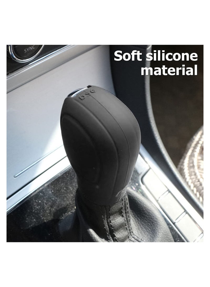 SYOSI Car Gear Shift Knob Cover, 4 Pack Anti-Slip Auto Knob Gear Stick Protector, Comfortable Silicone Handbrake Shifter Cover for Men Women, Universal Vehicle Interior Accessories, Black - Image 3