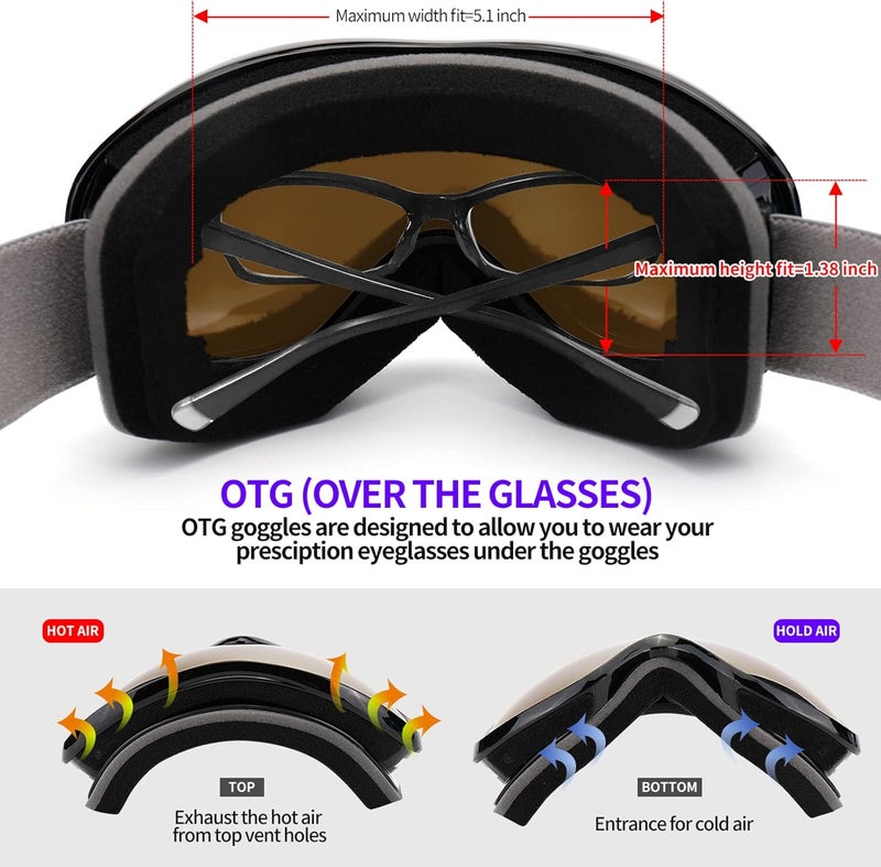 Supertrip Snow Ski Goggles Anti-Fog 100% UV Protection Snowboard Skiing Goggles - Image 5