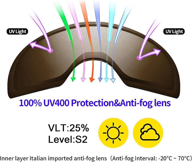 Supertrip Snow Ski Goggles Anti-Fog 100% UV Protection Snowboard Skiing Goggles - Image 2