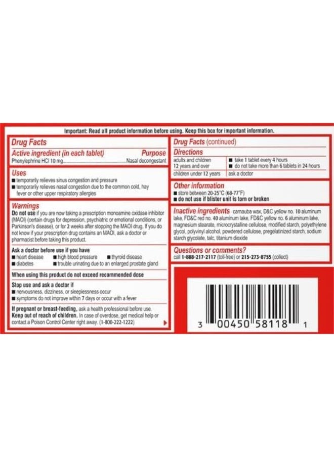 Sudafed Pe Sinus Congestion Maximum Strength Non-Drowsy Decongestant Tablets, 18 Ct  - Image 3