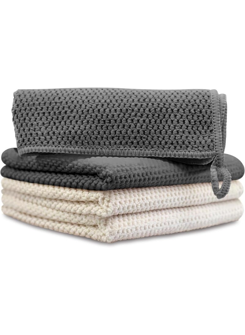 Lonimia 4Pcs Microfiber Cleaning Cloth, Soft Absorbent Cloth, Multi-Purpose Cleaning Cloth, Highly Absorbent Cleaning Rags for Kitchen, Dishes, Home, Car, Glass, kitchen towel set - Image 1