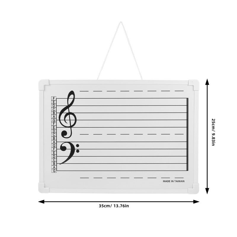 12x9 Inch Magnetic Dry Erase Music Staff Whiteboard With Note Stickers For Classroom Teaching Practice - Image 3