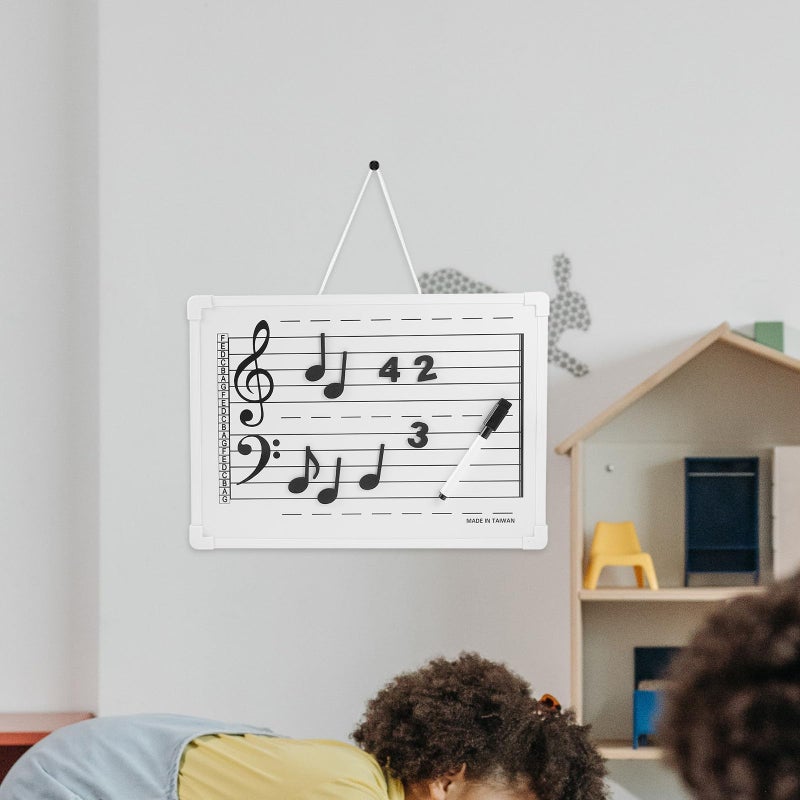 12x9 Inch Magnetic Dry Erase Music Staff Whiteboard With Note Stickers For Classroom Teaching Practice - Image 5