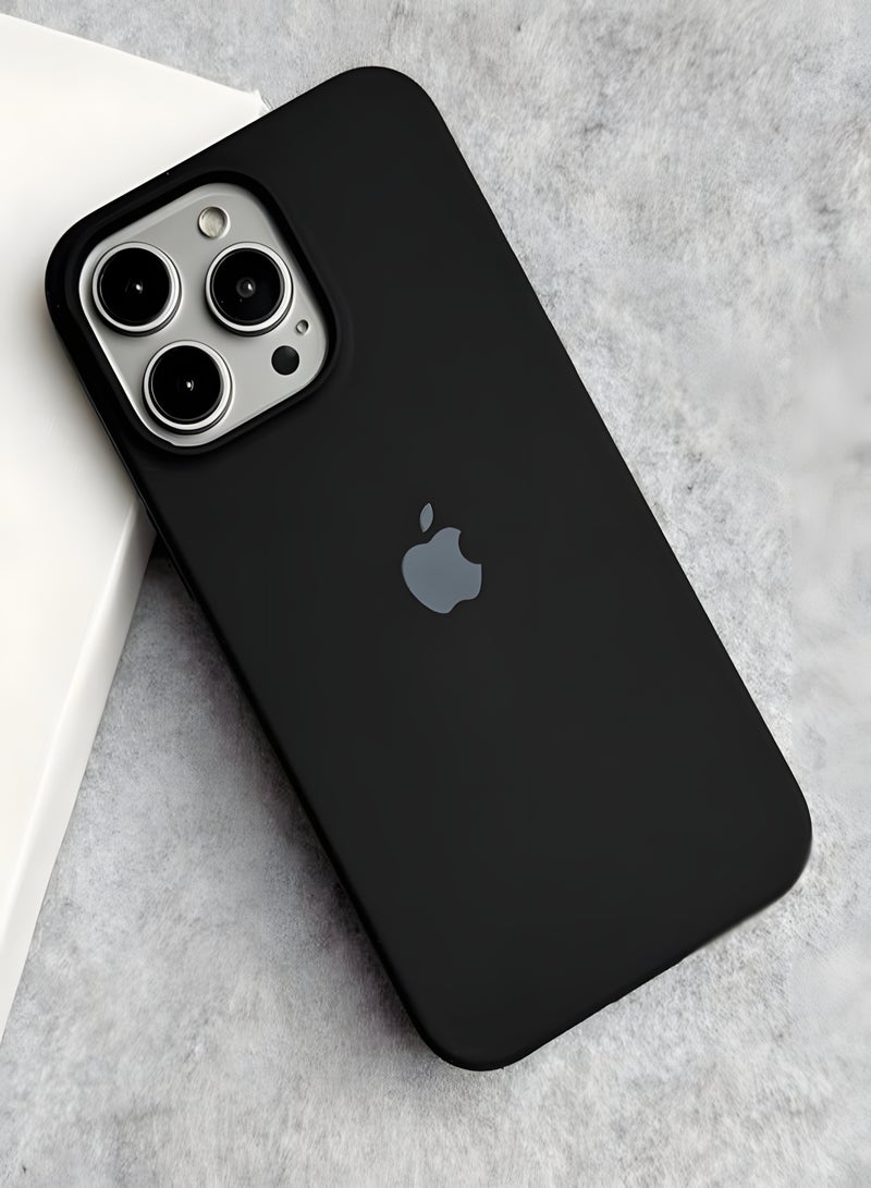 Silicone Case for iPhone 16 Pro – Soft-Touch Shockproof Slim Protective Cover with Soft Inner Lining, Camera Protection & Anti-Slip Grip - Black - Image 2