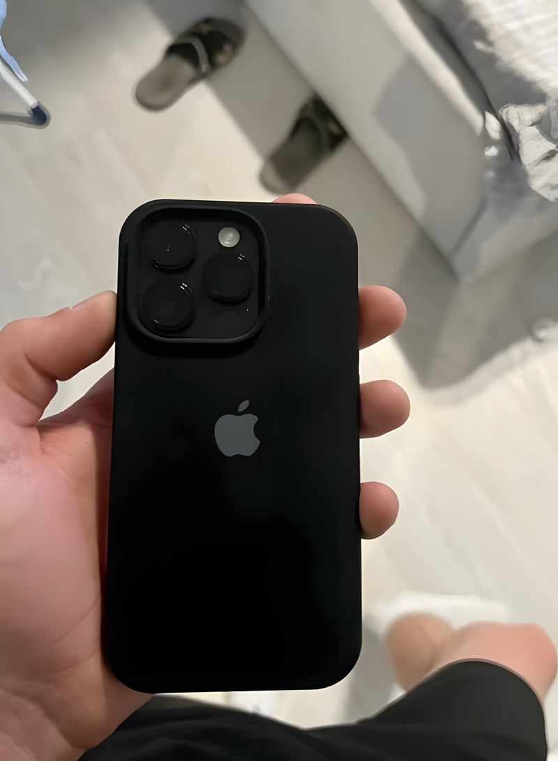 Silicone Case for iPhone 16 Pro – Soft-Touch Shockproof Slim Protective Cover with Soft Inner Lining, Camera Protection & Anti-Slip Grip - Black - Image 4