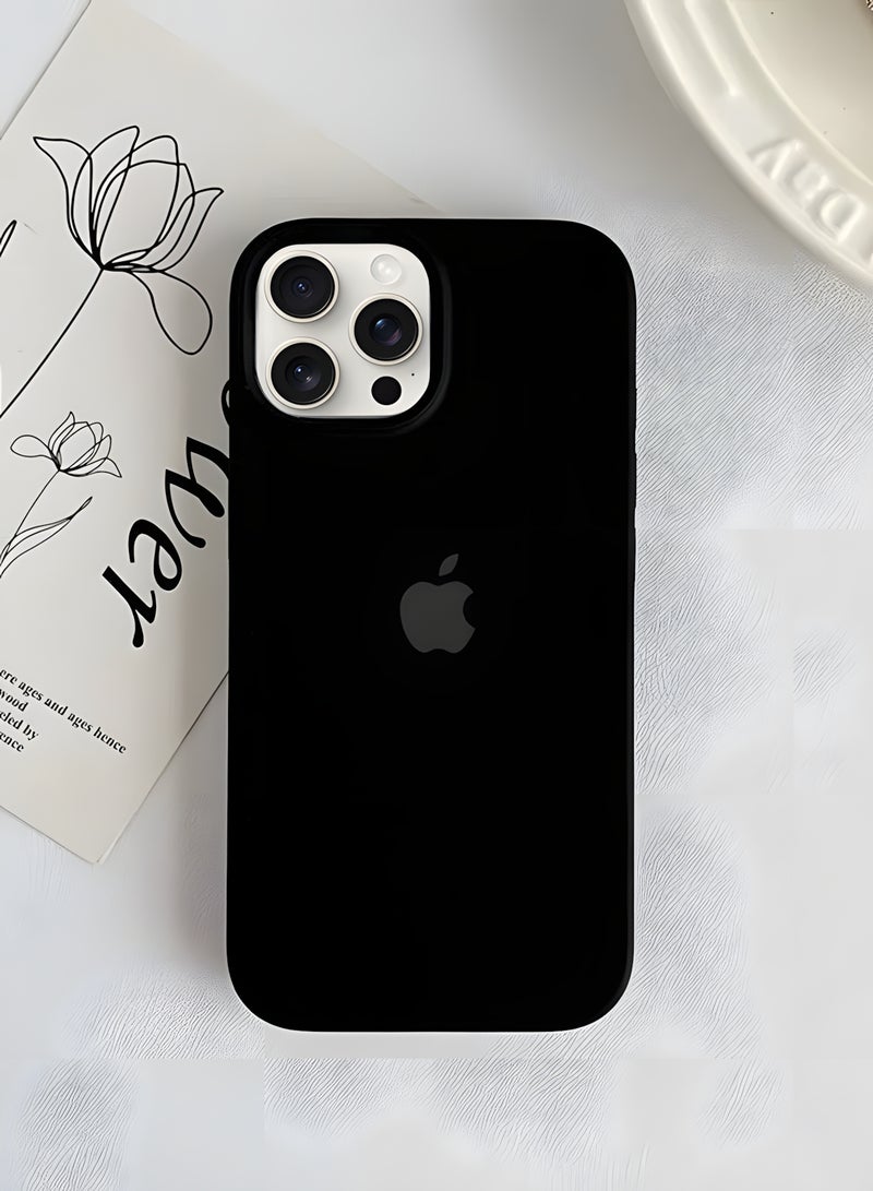 Silicone Case for iPhone 16 Pro – Soft-Touch Shockproof Slim Protective Cover with Soft Inner Lining, Camera Protection & Anti-Slip Grip - Black - Image 3