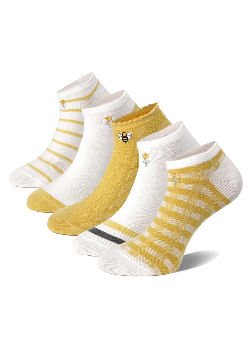 Womens Ankle Socks, 5 Pairs Trainer Running Socks Womens, Ankle Sports Socks Women Cushioned Breathable Socks, Cotton No Show Socks Casual Low Cut Socks - Image 1