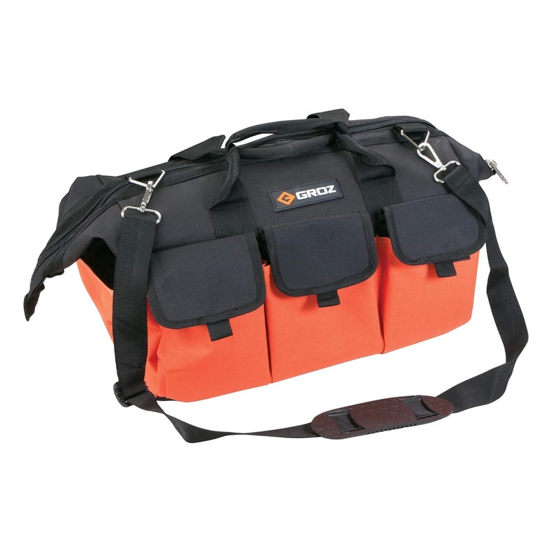 GROZ Groz Durable Large Nylon Tool Bag for Mechanics Plumbers Electricians Homeowners DIYers 17 10 12 Maximum Capacity 30 Kgs Compact Portable Premium Rugged NTB1  - Image 1