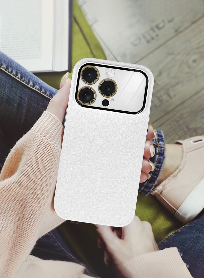 Hard Silicone Case Cover for Apple iPhone 13 pro - Cover with Camera Protection Bumper - Auto Focus Design - White - Image 5