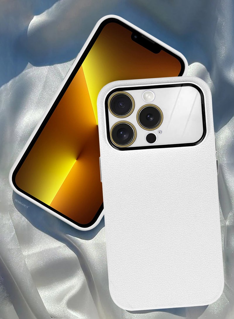 Hard Silicone Case Cover for Apple iPhone 13 pro - Cover with Camera Protection Bumper - Auto Focus Design - White - Image 4