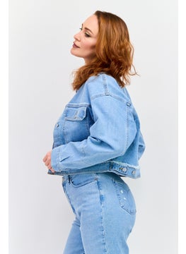 ESPRIT Women Washed Denim Jacket, Blue  - Image 2