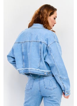 ESPRIT Women Washed Denim Jacket, Blue  - Image 3