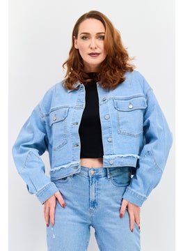 ESPRIT Women Washed Denim Jacket, Blue  - Image 1