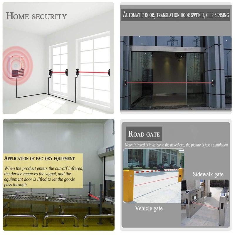 IHC Infrared Beam Sensor,1 Pair Single Photoelectric Detector Active IR Alarm Host for Security System - Image 4