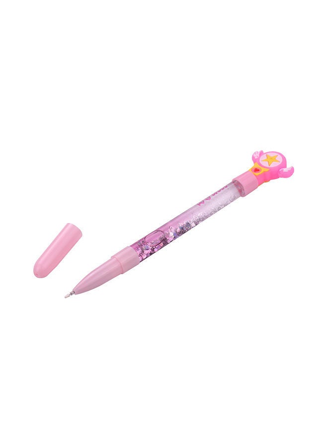 NIBEMINENT Star With Wings Shape Cap Black Gel Pen Pink - Image 2