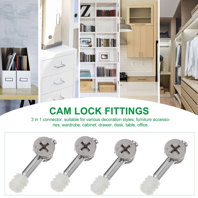 50 Pcs Furniture Locking Bolt 3-in-1 Cabinet Cam Furniture Lock Fixing - Image 4