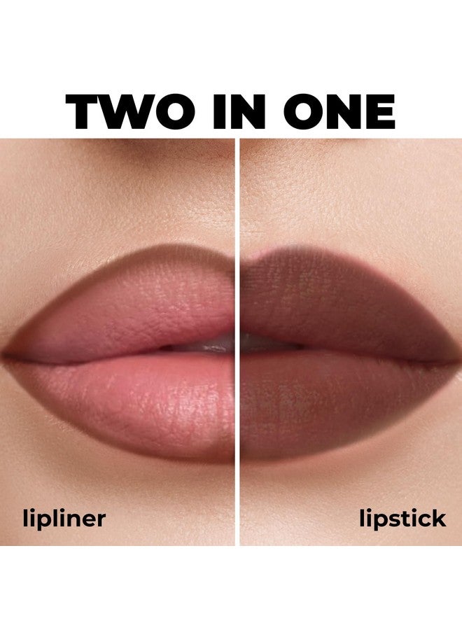 LAMEL Matte Gel Lip Liner Pencil | Weightless & Creamytexture - Sharpenable - Longwear & Waterproof - High Pigmented & Flawless Finish - Cruelty-Free & Paraben-Free - 414, 1,7G/0.05Oz. (Intense Brown) - Image 3