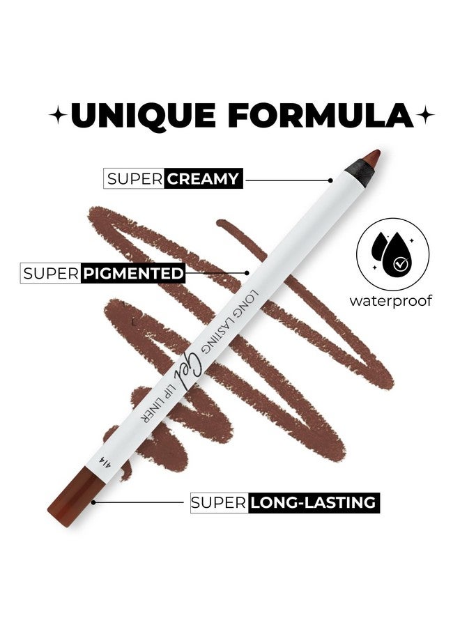 LAMEL Matte Gel Lip Liner Pencil | Weightless & Creamytexture - Sharpenable - Longwear & Waterproof - High Pigmented & Flawless Finish - Cruelty-Free & Paraben-Free - 414, 1,7G/0.05Oz. (Intense Brown) - Image 4