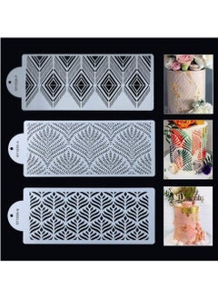 3PC Cake Decorating Stencils, Mold Plastic Templates Spray Floral Cake Molds Cookie Fondant Dessert Decorating Molds