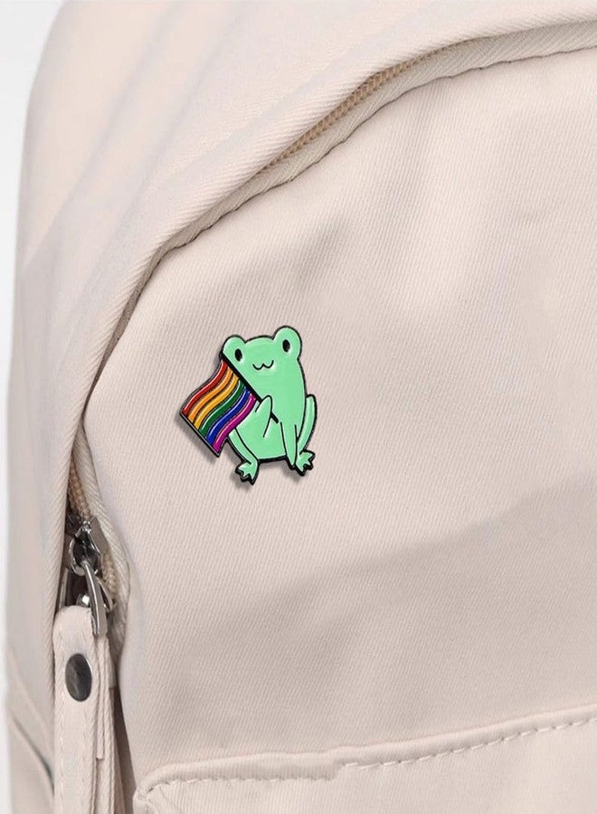 SCRDPRAD Pride Rainbow Flag Lapel Pins LGBT Brooch Pins Gay Rainbow Cat Frog Brooch Bisexual LGBTQ Enamel Badge Pins Pride Jewelry Gift-Frog - Image 5