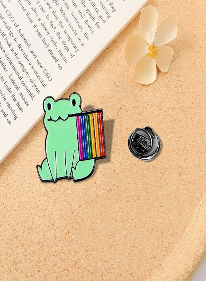 SCRDPRAD Pride Rainbow Flag Lapel Pins LGBT Brooch Pins Gay Rainbow Cat Frog Brooch Bisexual LGBTQ Enamel Badge Pins Pride Jewelry Gift-Frog - Image 3