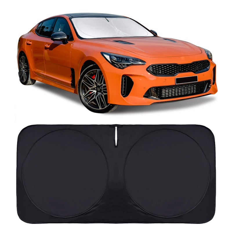 Sunshade Windshield Sun Shade for Kia K5 20212026 K900 Stinger Accessories Custom Fit KIA Stinger 2017 20182022 2023 Front Window Foldable Sun Visor Protector Retractable UV Reflector Blocks UV Ray