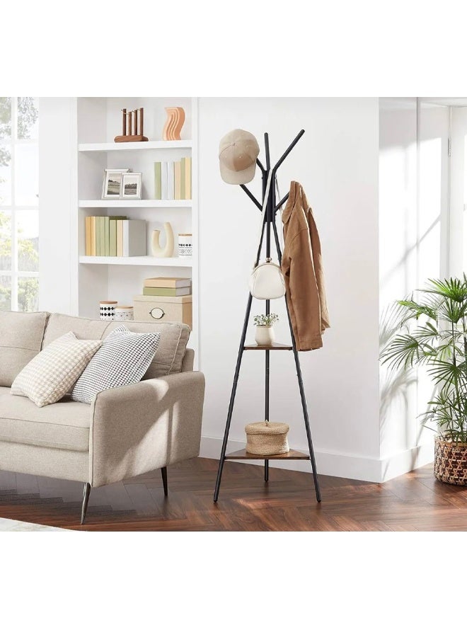 Loquat Brown and black coat hanger and holder, modern design - Image 1