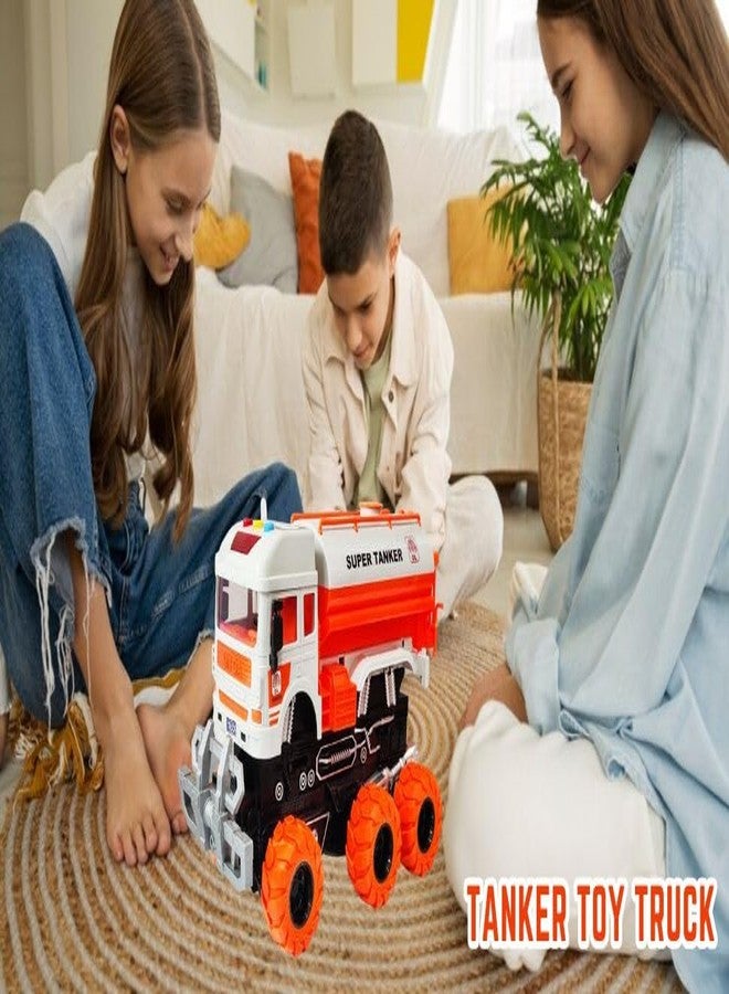 ISTOSY Friction Powered Realistic Super Oil Tanker Truck Collision Deformation Toy with Light and Sounds Unbreakable Pull Back Vehicles Toys for Kids, Boys, Girls (Multicolor) - Image 5