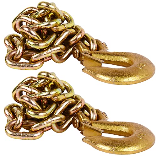 Tnyeobae 35" Trailer Safety Chain with 3/8" Clevis Snap Hook,Grade-70 Heavy Duty Binder Chain(Pack of 2) - Image 1