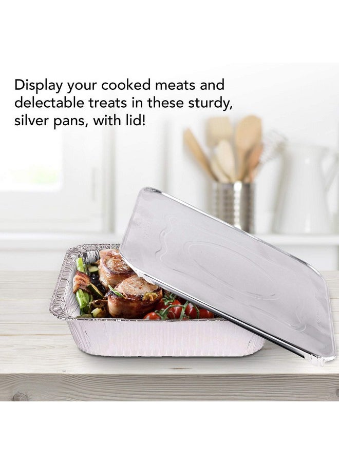 Stock Your Home Stock Your Home 10 Pack 9x13 Pans with Lids - Aluminum Pans With Lids - Disposable Tray - Steam Table Deep Half Size Pans - For Cooking, Food Storage, BBQ, Grilling, Catering  - Image 5