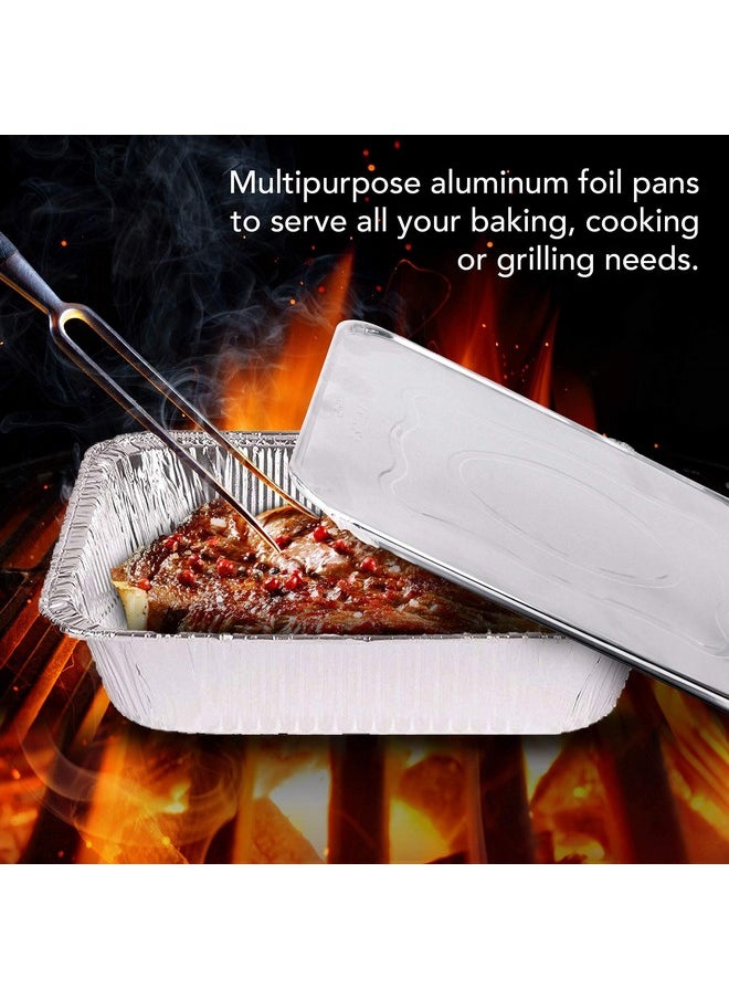 Stock Your Home Stock Your Home 10 Pack 9x13 Pans with Lids - Aluminum Pans With Lids - Disposable Tray - Steam Table Deep Half Size Pans - For Cooking, Food Storage, BBQ, Grilling, Catering  - Image 4